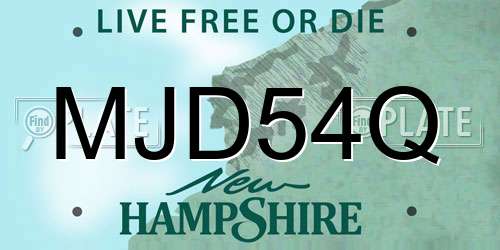 MJD54Q New Hampshire License Plate