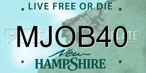 MJOB40 New Hampshire License Plate