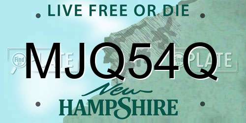 MJQ54Q New Hampshire License Plate