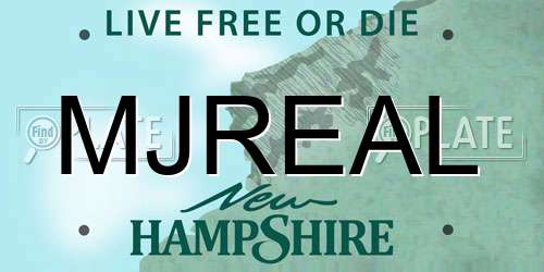 MJREAL New Hampshire License Plate