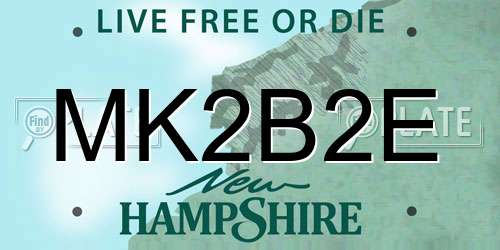 MK2B2E New Hampshire License Plate