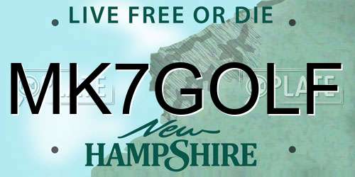 MK7GOLF New Hampshire License Plate