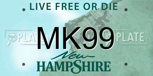 MK99 New Hampshire License Plate