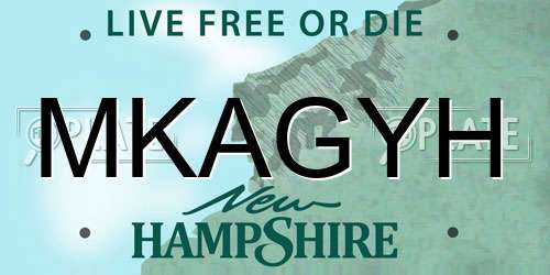 MKAGYH New Hampshire License Plate