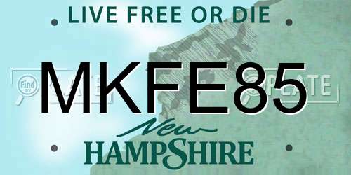 MKFE85 New Hampshire License Plate