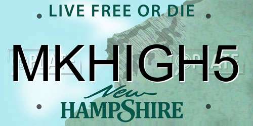MKHIGH5 New Hampshire License Plate