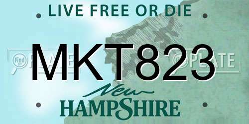 MKT823 New Hampshire License Plate