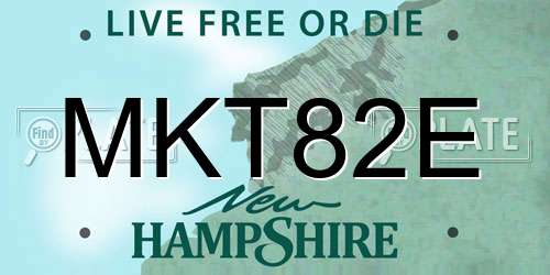 MKT82E New Hampshire License Plate