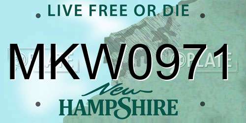 MKW0971 New Hampshire License Plate
