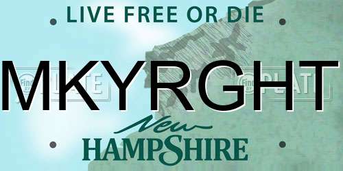 MKYRGHT New Hampshire License Plate