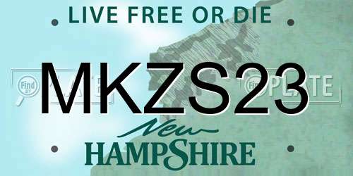 MKZS23 New Hampshire License Plate
