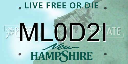 ML0D2I New Hampshire License Plate