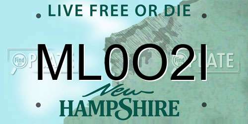 ML0O2I New Hampshire License Plate