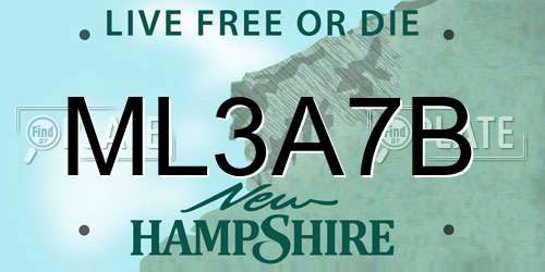 ML3A7B New Hampshire License Plate