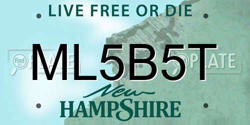 ML5B5T New Hampshire License Plate