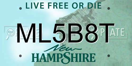 ML5B8T New Hampshire License Plate
