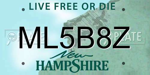 ML5B8Z New Hampshire License Plate