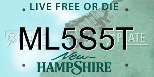 ML5S5T New Hampshire License Plate