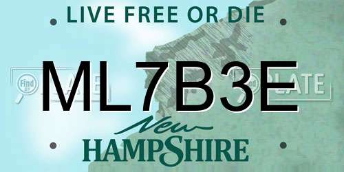 ML7B3E New Hampshire License Plate