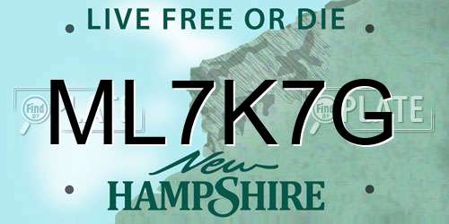 ML7K7G New Hampshire License Plate