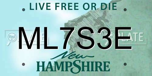 ML7S3E New Hampshire License Plate
