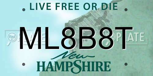 ML8B8T New Hampshire License Plate