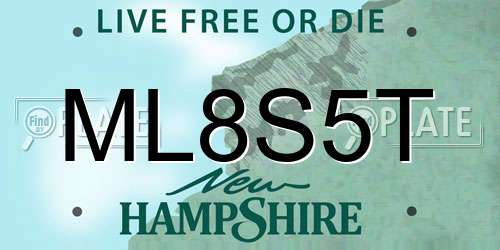 ML8S5T New Hampshire License Plate