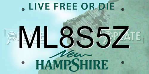 ML8S5Z New Hampshire License Plate
