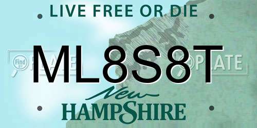 ML8S8T New Hampshire License Plate