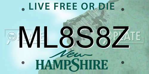 ML8S8Z New Hampshire License Plate