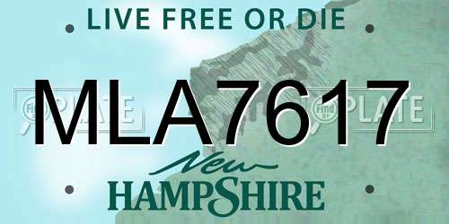 MLA7617 New Hampshire License Plate