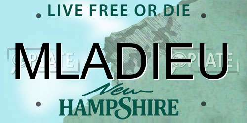 MLADIEU New Hampshire License Plate
