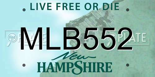 MLB552 New Hampshire License Plate