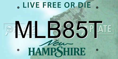 MLB85T New Hampshire License Plate