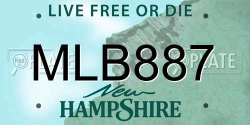 MLB887 New Hampshire License Plate