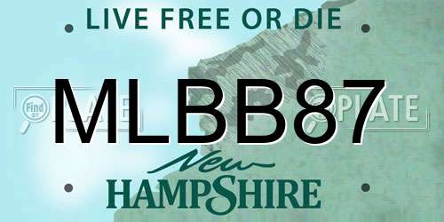 MLBB87 New Hampshire License Plate
