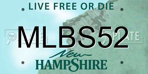 MLBS52 New Hampshire License Plate
