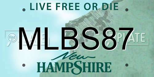 MLBS87 New Hampshire License Plate