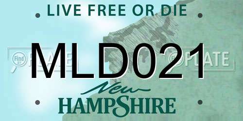 MLD021 New Hampshire License Plate