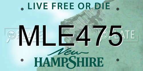 MLE475 New Hampshire License Plate