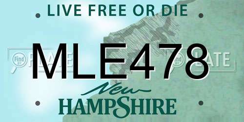 MLE478 New Hampshire License Plate
