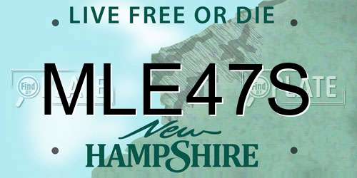MLE47S New Hampshire License Plate