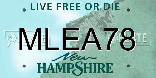 MLEA78 New Hampshire License Plate