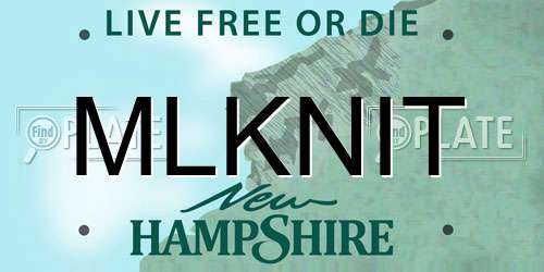 MLKNIT New Hampshire License Plate