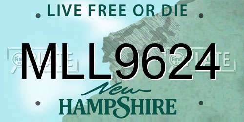MLL9624 New Hampshire License Plate