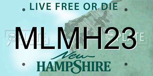 MLMH23 New Hampshire License Plate