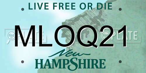 MLOQ21 New Hampshire License Plate