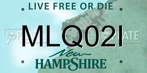 MLQ02I New Hampshire License Plate