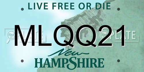 MLQQ21 New Hampshire License Plate