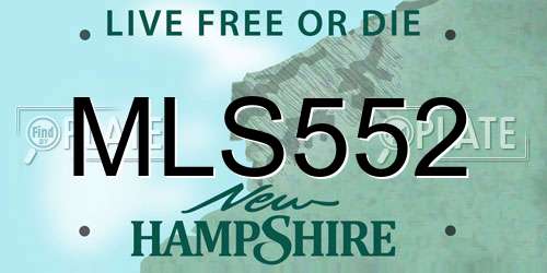 MLS552 New Hampshire License Plate